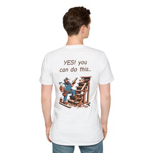 Camiseta unisex suave y divertida con programa de 12 pasos para escaleras, camiseta de construcción, divertida camiseta de regalo DIY, camiseta gráfica novedosa, divertida