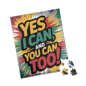 Inspirational Puzzle - Yes I Can, Fun Family Activity, Mindfulness Gift, Stress Relief, Motivational Decor