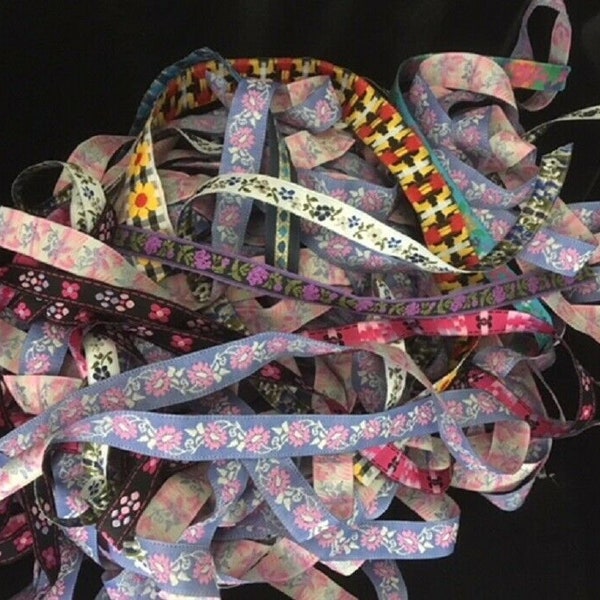 20 /100  Yards jacquard Ribbon Craft Embellish Sewing Mix Lot random color size