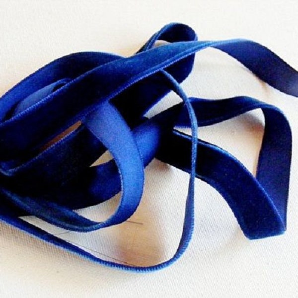 10 yards Clearance wholesale roll royal blue velvet ribbon 5/8"