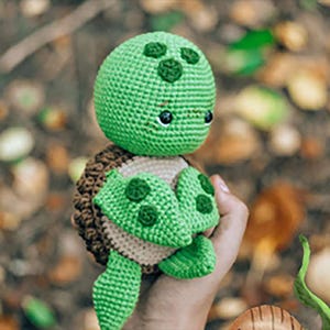 Cute Turtle Crochet Pattern – Amigurumi Sea Turtle Plush Toy – PDF Crochet Animal Pattern