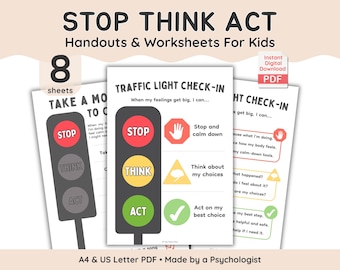 Stop Think Act Toolkit for Kids Impulse Control and Emotional Regulation (Digital Download)