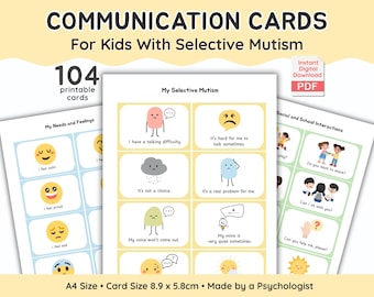 Selective Mutism Communication Cards for Child Anxiety Support (Digital Download)