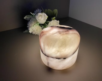 Lámpara de mármol natural, luz con sensor táctil, lámpara minimalista moderna, lámpara de mesita de noche, regalo de Navidad, iluminación decorativa para el hogar, regalo de inauguración de la casa.