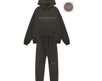 Conjunto deportivo de algodón hecho a mano, sudadera con capucha y pantalón de chándal, prendas esenciales.