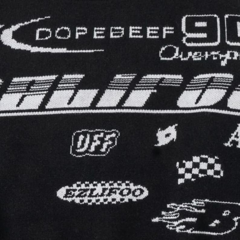 Distressed Graphic Sweater Streetwear Y2K Pullover image 9