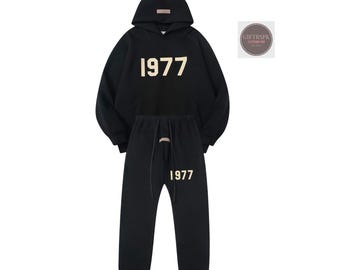 Unisex bomullsträningsoverall med huva och mjukisbyxor Essentials Kläder