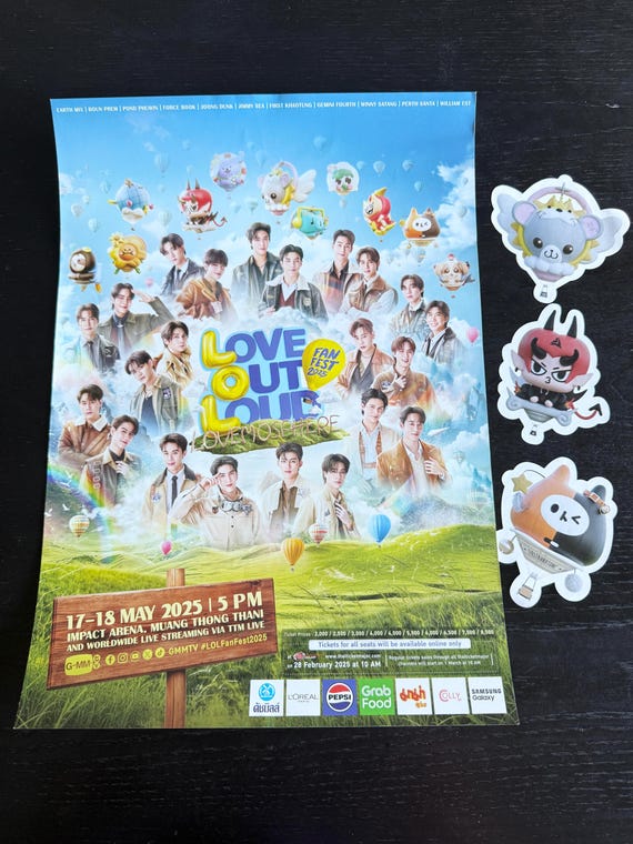 Official Gmmtv LOL 2025 Merch - Light Stick Poster| Pondphuwin