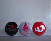 Yoga 1 inch Pinback or Flatback Button set of 10