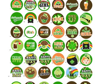 St Patrick's Day Pinback Button Flatback Button Flair Badge Magnet Party Favor 1 inch set of 10