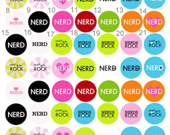 I Love Nerds Flair 1 inch Pinback Button or Badge set of 10