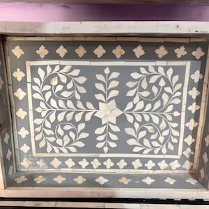 Handmade Bone inlay Tray Home Décor Furniture