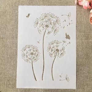 A4 Dandelion Stencil – DIY Layering Template for Wall Painting & Scrapbooking