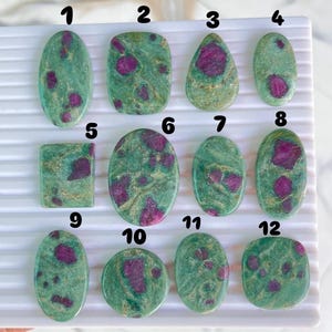 Ruby Fuchsite Cabochon Natural Gemstone Cabochon for Jewelry Making, Green Pink Stone, Wire Wrap Pendant Stone, Gift for Her