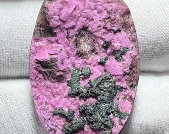 Cobalt Calcite Cabochon: Natural Durzy Loose Gemstone, 60.75 Cts