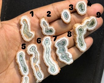 Green Moss Agate Cabochon Gemstone for Jewelry Making, Wire Wrapping, Pendant DIY Craft