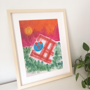 Picnic Collage Art Print: Hand-Painted Digital Illustration (Digital Download)