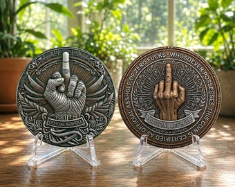 Aangepaste naammunt - officiële nieuwigheid: Lucky Cool Flipping Joke middelvingermunt