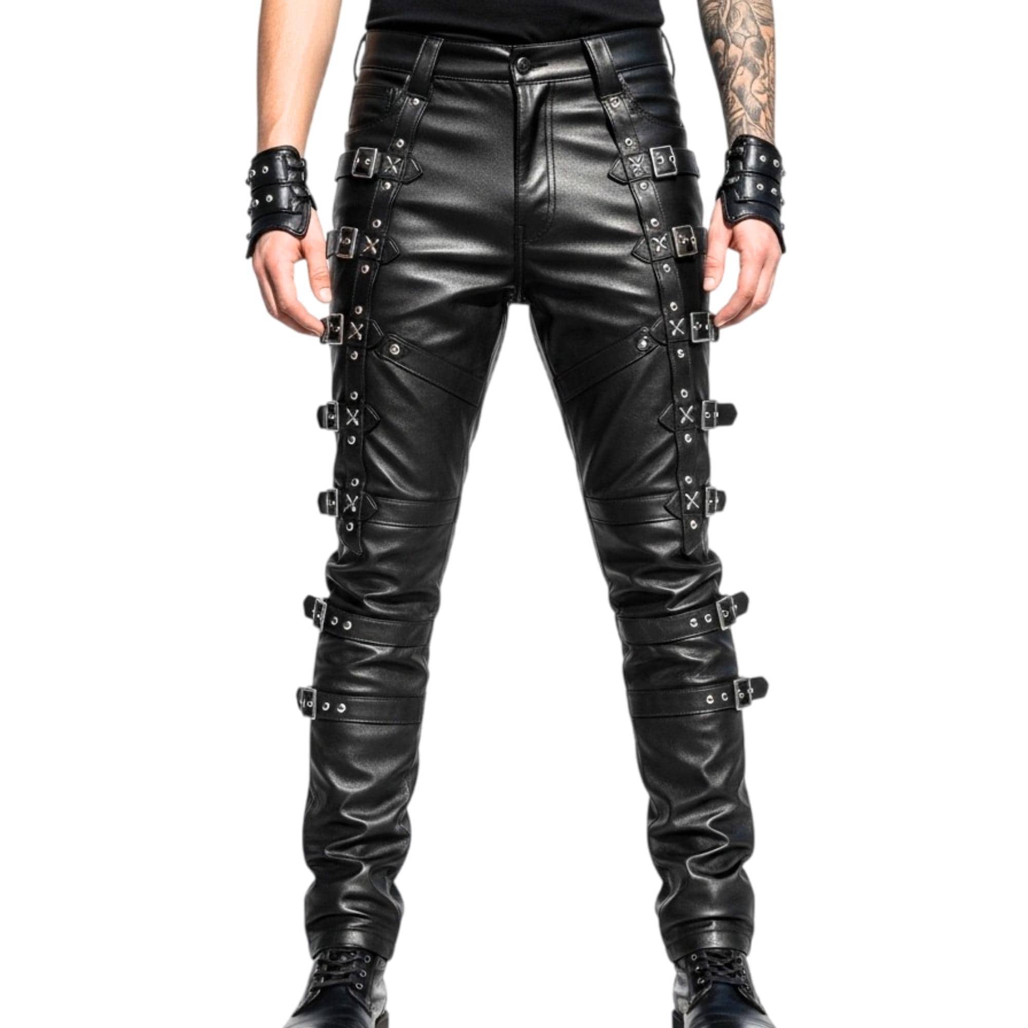 Gothic Leather Buckle Pants: Men's Punk Rock Steampunk Costume - Etsy