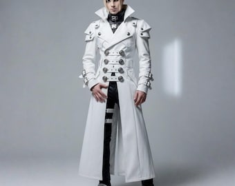 Vash the Stampede White Trench Coat | Trigun Anime Cosplay Leather Trench Costume
