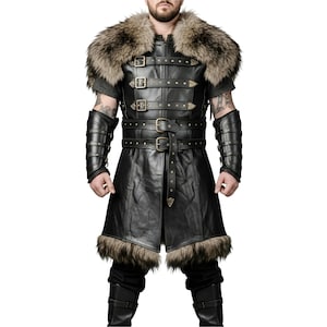 Men's Viking Leather Armor Costume: Medieval LARP Cosplay Outfit