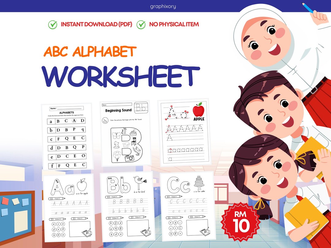 ABC Learning Worksheets – PDF Printable - Etsy