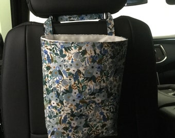 Rifle Paper Co. Floral Car Trash Bag, Waterproof Accessory Holder