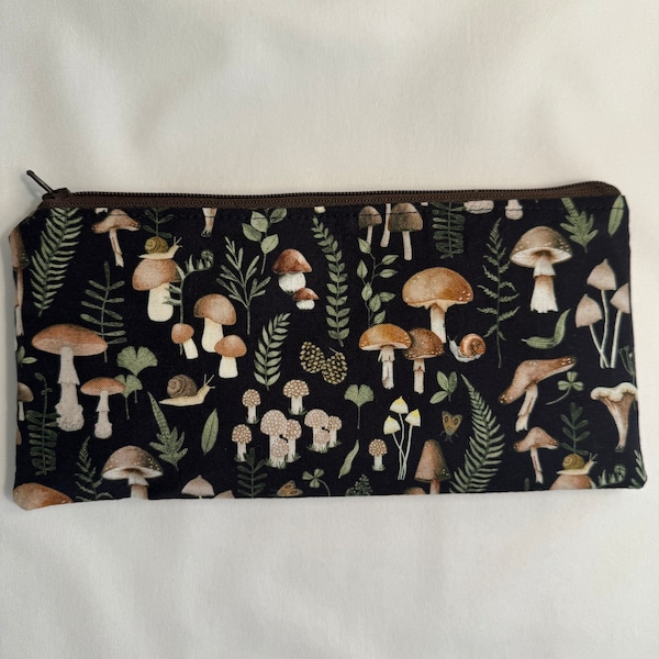 Mushrooms forest pencil case//planner pouch//Accessory holder//Cash holder//Cosmetics holder