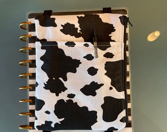 Cow print Planner pouch accessory holder