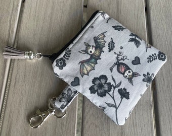 Bats mini pouch//Bats air pod pouch//Bats gift card holder//mini pouch//mini coin pouch//mini key ring pouch//Mini lip balm pouch