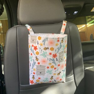 Waterproof, reusable Bees car trash bag/Bees Car trash bin/Bees Car trash holder/accessory holder.