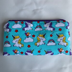 Unicorn pencil pouch/Unicorn cosmetics pouch/ Unicorns accessory pouch