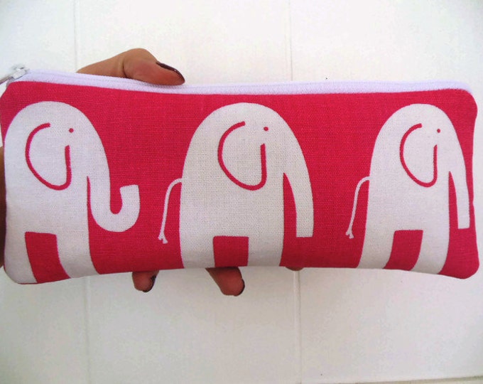 Elephants Large long zipper Pencil Case