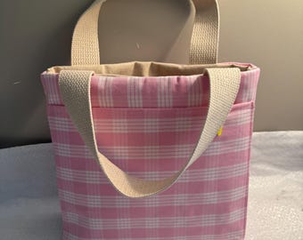 Light Pink Palaka Bible Book bag/Scripture Book holder/Canvas Small tote/Book sleeve with handles