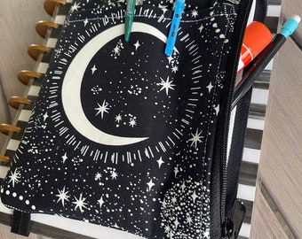 Glow in the dark black space Planner pouch accessory holder