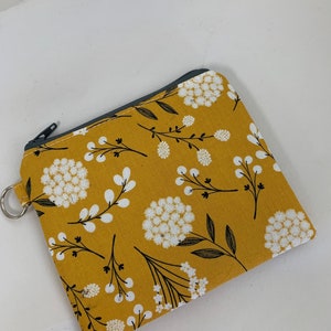 Gold Floral kleine Reißverschlusstasche//Münztäschchen//Accessoire täschchen