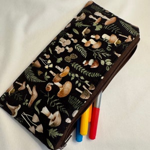 Mushrooms forest pencil case//planner pouch//Accessory holder//Cash holder//Cosmetics holder