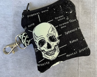 Skeleton glow in the dark pouch//air pod pouch//Air pod holder//mini pouch//mini coin pouch//mini key ring pouch//Mini lip balm pouch