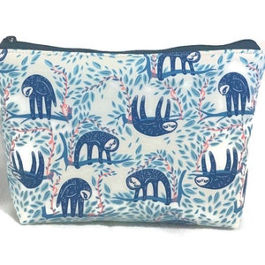 Sloths Large zipper Cosmetic bag/Sloths accessory Pouch//Sloths Toiletry Bag//Cosmetic organizer