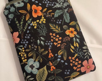 Floral Kindle Paperwhite Sleeve, Padded Zipper Case/Small Paperback book holder