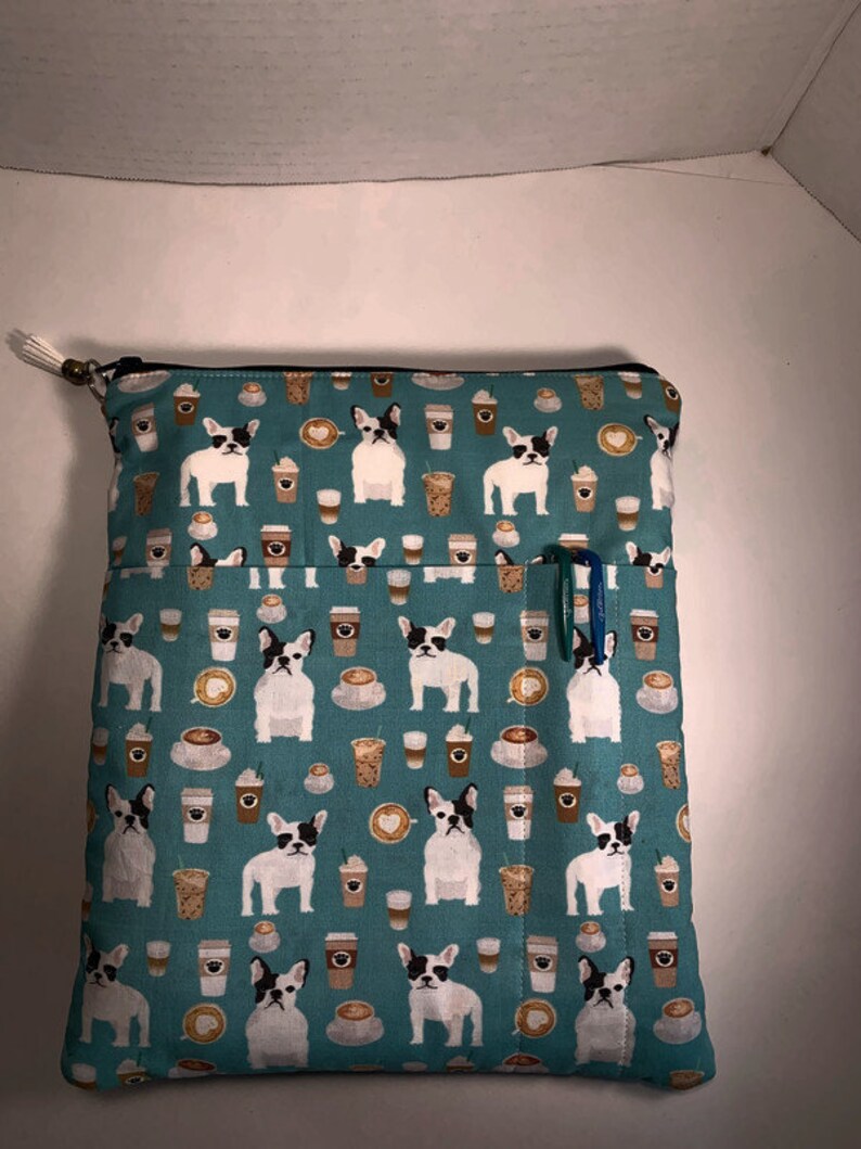 French Bulldog and Coffee planner HolderPlanner CoverPlanner GiftPlanner BagHappy Planner bagStudent gift