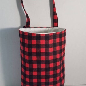 Car trash holder//Plaid car trash bag//Plaid trash bin