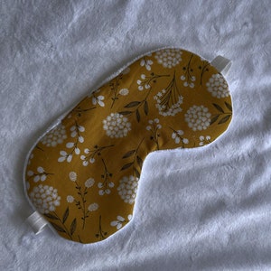 Mustard Floral Sleep mask//Travel Masks//Eye Mask