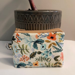 Rifle paper small zipper purse//Coin pouch//Accessory pouch//mini makeup bag//keyring ID pouch