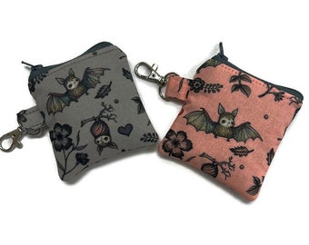 Bats mini pouch//Bats air pod pouch//Bats ear phone holder//mini pouch//mini coin pouch//mini key ring pouch//Mini lip balm pouch