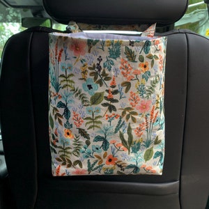 Three sizes//Rifle paper car trash holder//Waterproof reusable car trash bag/Floral Car trash bin/Floral Car trash holder/Waterproof bag