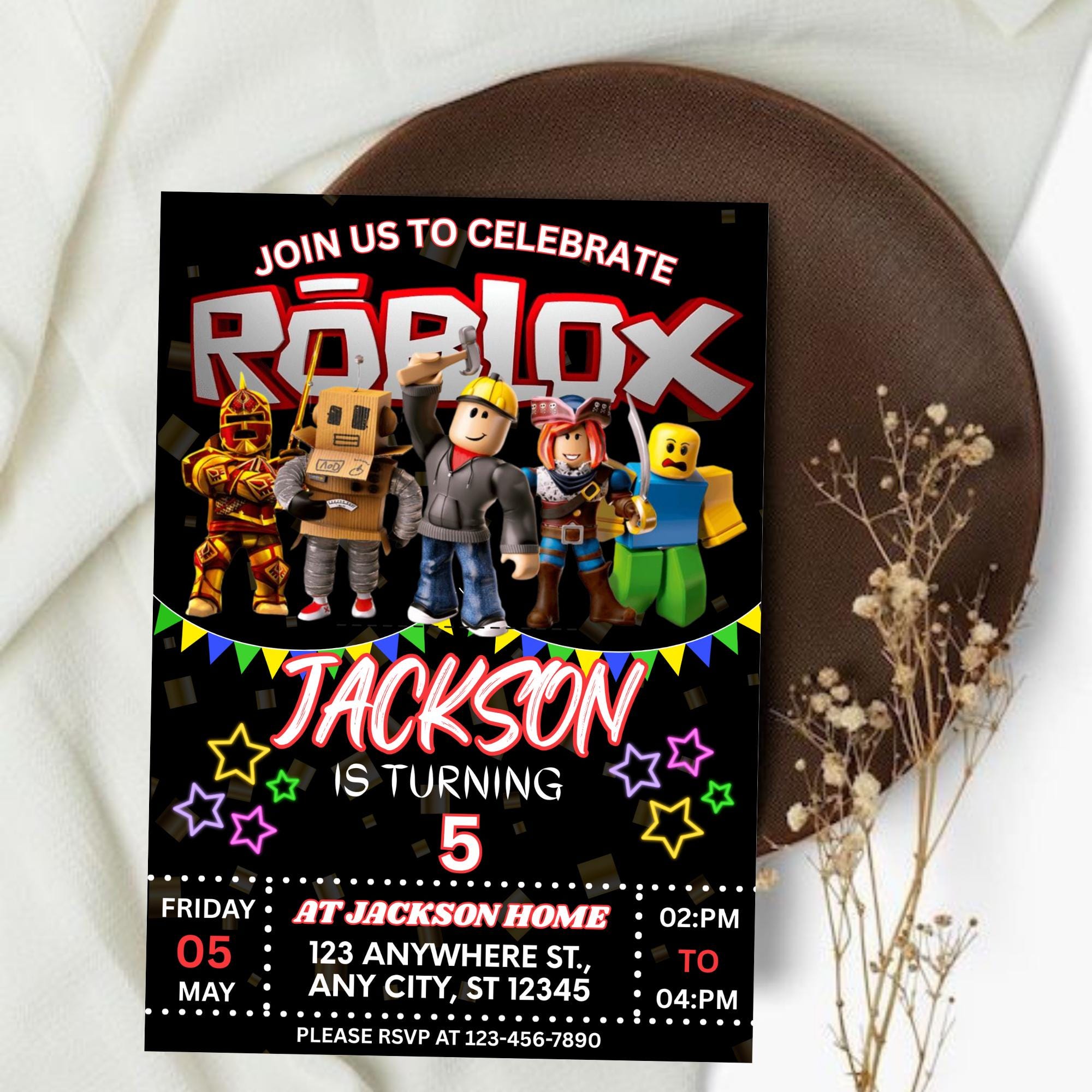 Roblox Birthday Invitation Template: Editable Kids Game Party Invite - Etsy