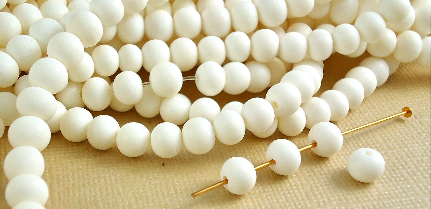 Ostrich Eggshell Beads: Natural Cream White Ostrich Egg Shell Beads, 25  Beads, Assorted Size / Bone Beads, Trade Beads, Jewelry Supplies 