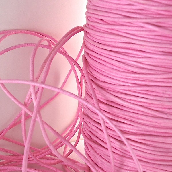 6yds Pink* Cord Waxed linen String Lacing 1.5mm for diy Jewelry Making Bracelet Necklace wrapping bead string Macrame Weaving Scrapbooking
