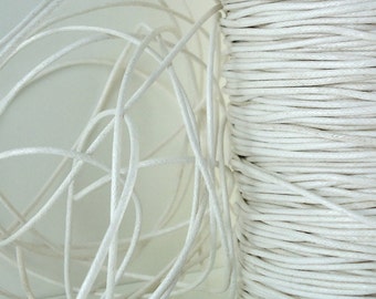 6yds White Cord Waxed linen 1.5mm String for diy Jewelry making Bracelet Necklace Macrame Lacing knotting garland stringing wrapping